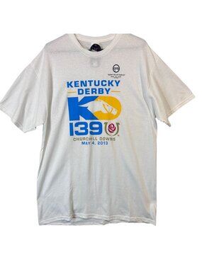 Kentucky Derby 139th T-Shirt Churchill Downs 2013 White Graphic Tee XL NWT